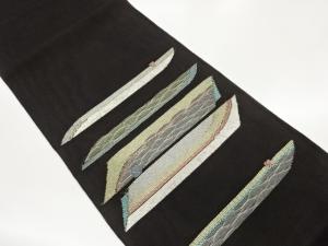 紗変わり横段模様織り出し袋帯
